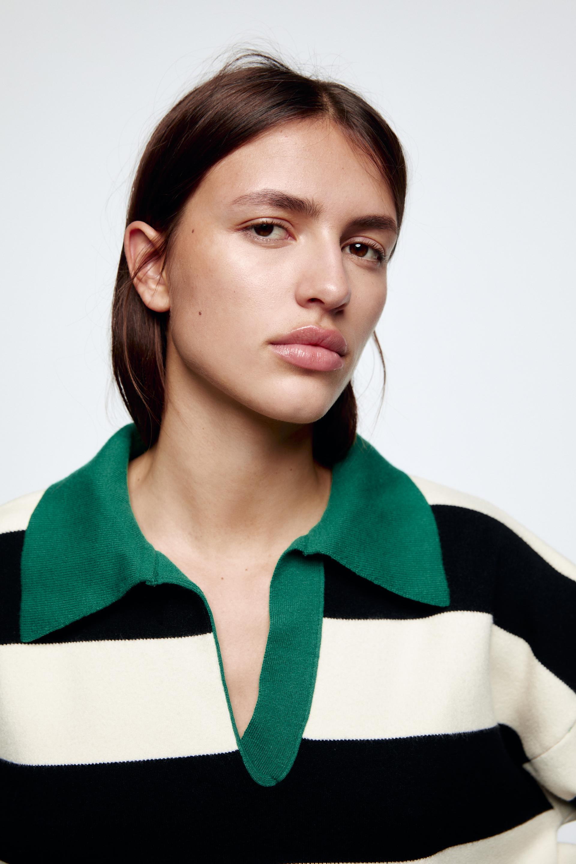 JERSEY POLO OVERSIZE RAYAS - único | ZARA España