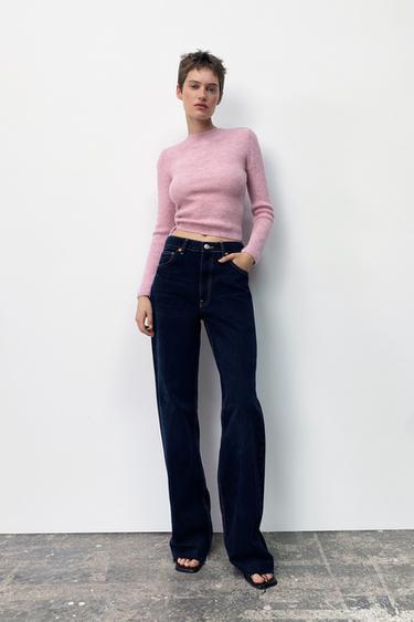 purple cropped jumper