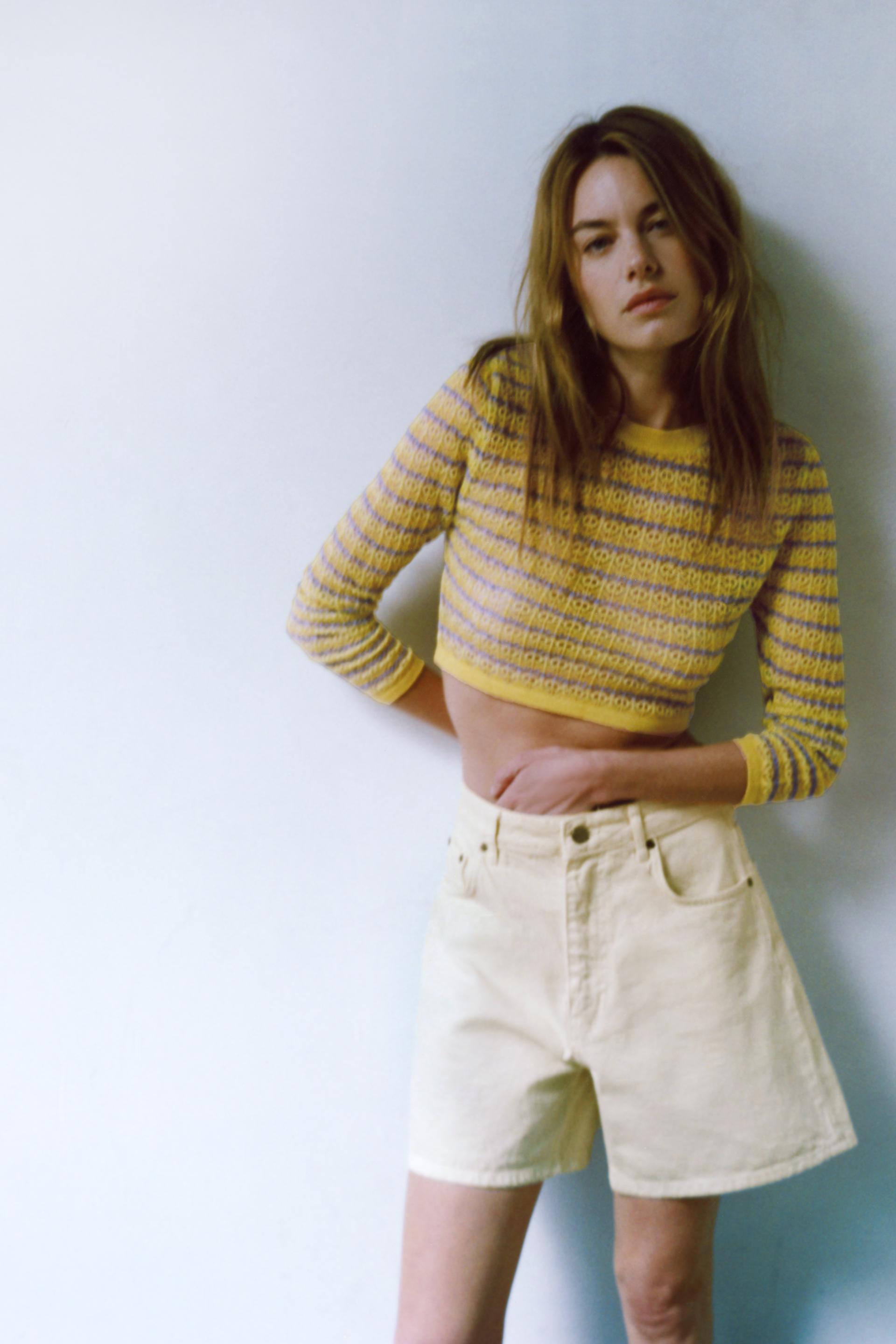 zara pointelle knit jacket