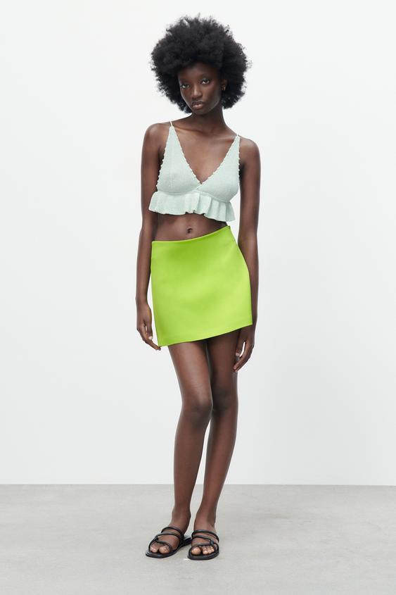 TOP IN MAGLIA CON FILO LAMÉ - Verde acqua | ZARA Italia / Italy