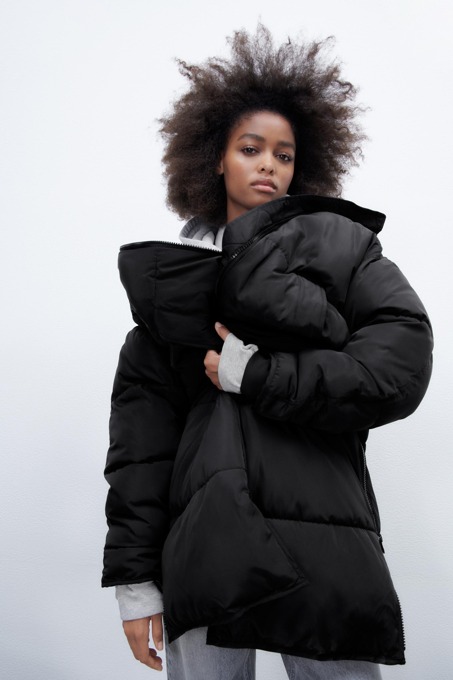 Water Repellent Puffer Coat Black Zara United Kingdom Water Repellent Puffer Coat Black Zara United Kingdom