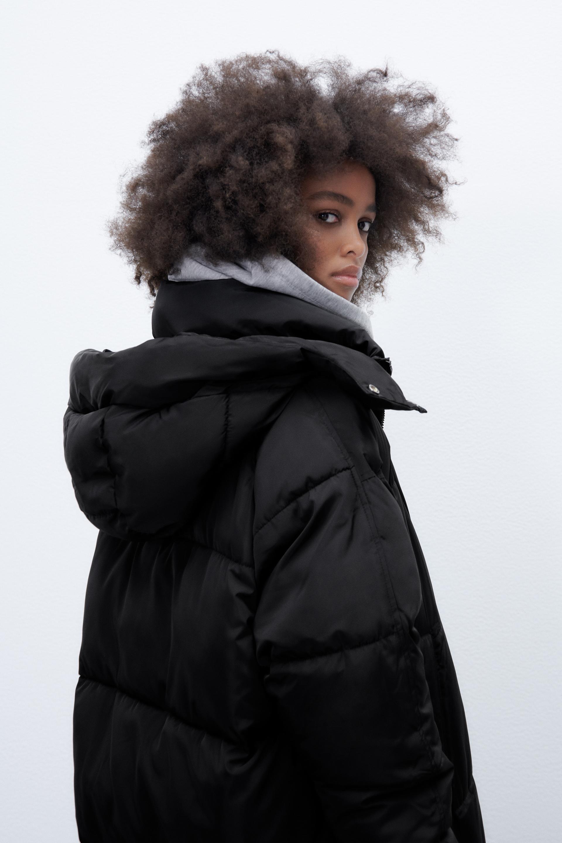 Water Repellent Puffer Coat Black Zara United States Water Repellent Puffer Coat Black Zara United States