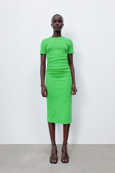 グリーンワンピース ワンピース ジャンプスーツ Woman Zara 日本 グリーンワンピース ワンピース ジャンプスーツ Woman Zara 日本