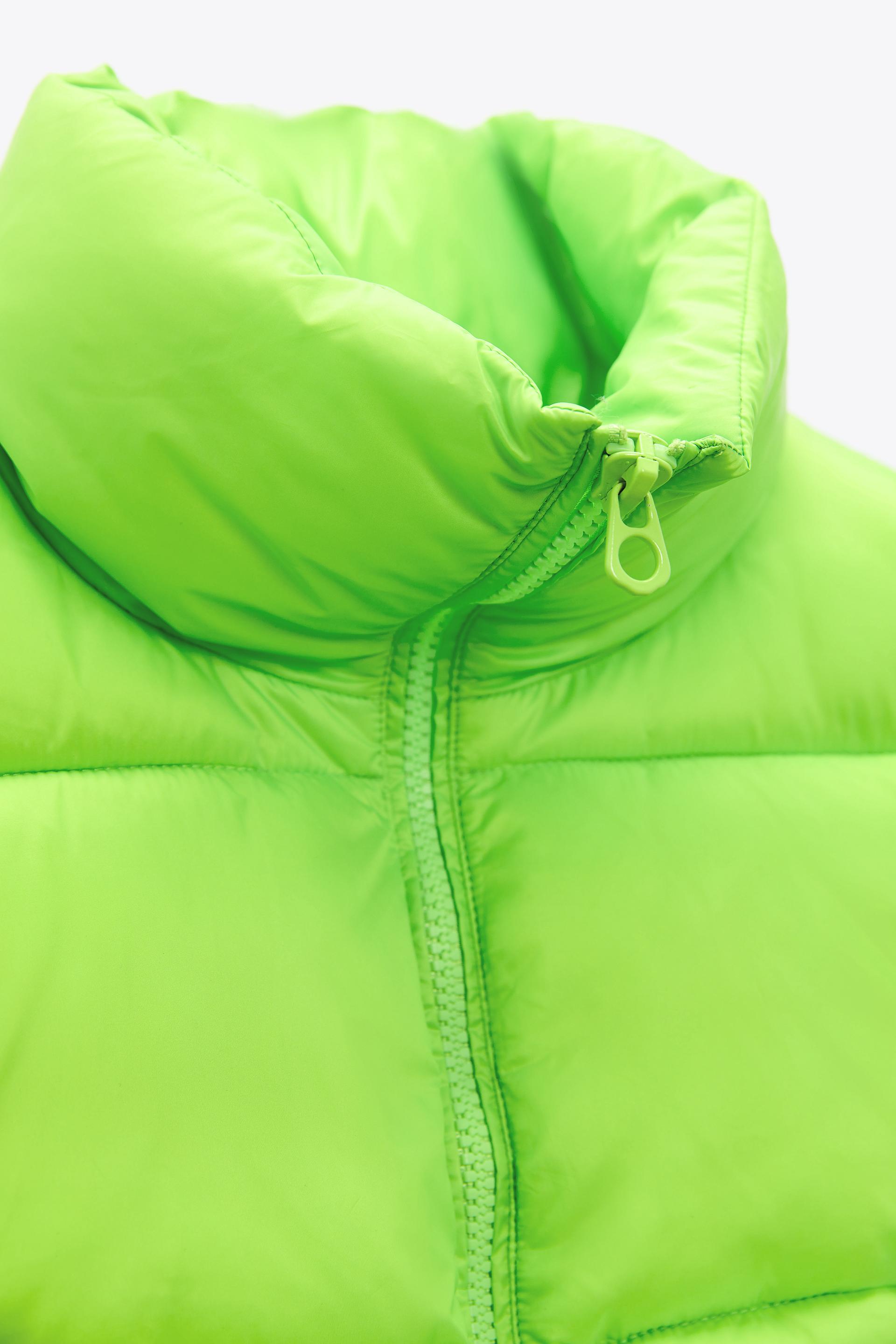 CROPPED PUFFER GILET - Neon green 