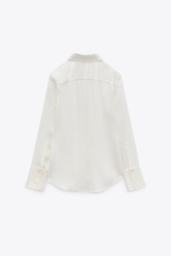 SATIN SHIRT - Ecru | ZARA Australia