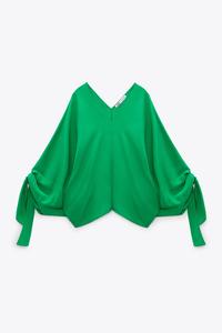 Este conjunto de satén verde de Zara es IDEAL para ir de boda en verano y a  la oficina en otoño