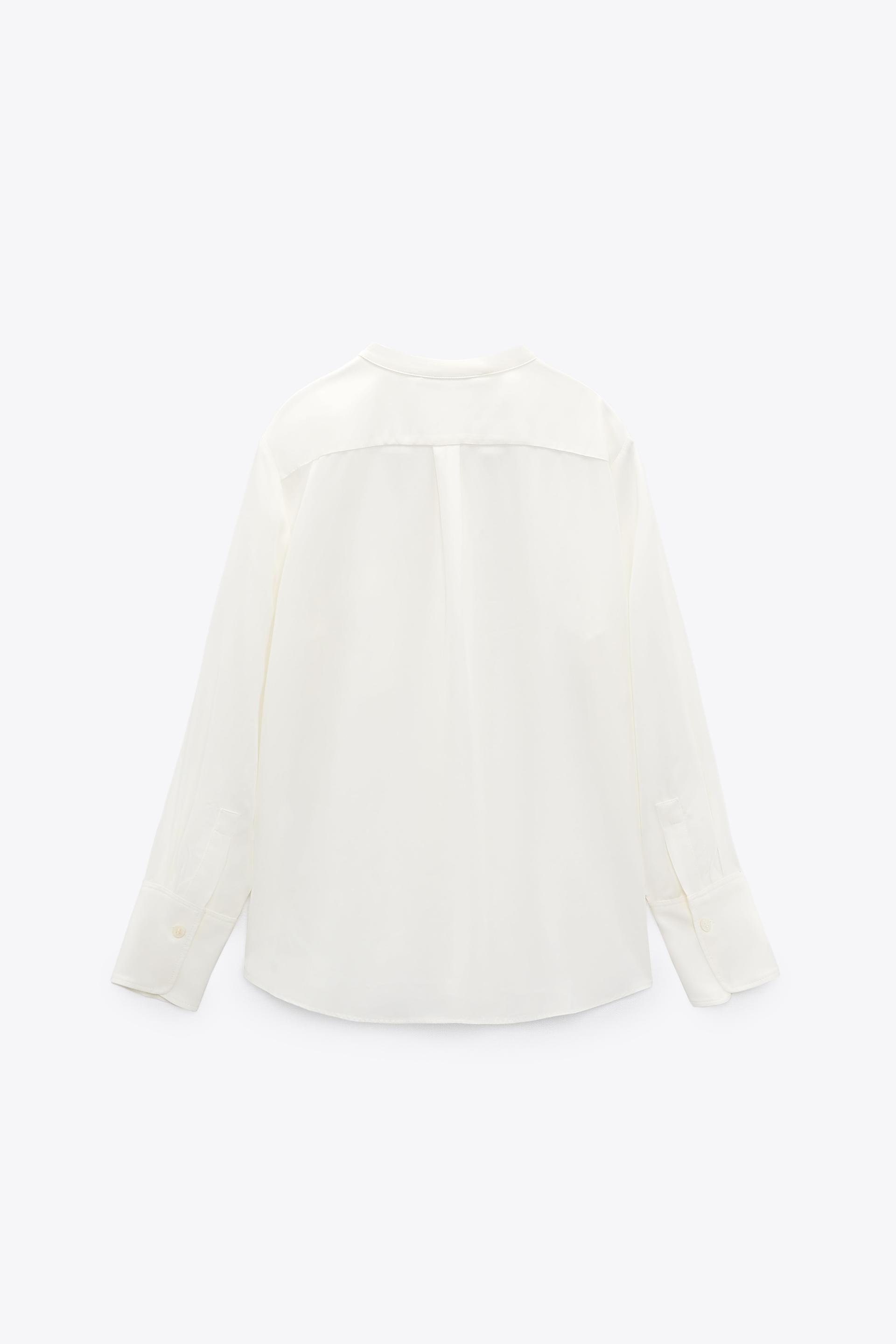 FLOWY TOP WITH POCKET - Ecru | ZARA 