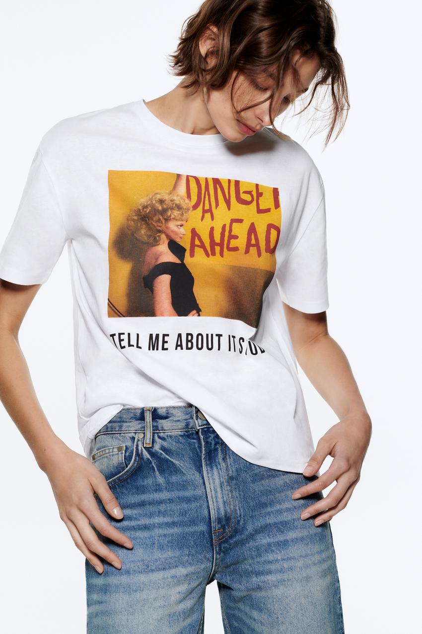 GREASE T SHIRT White ZARA Spain
