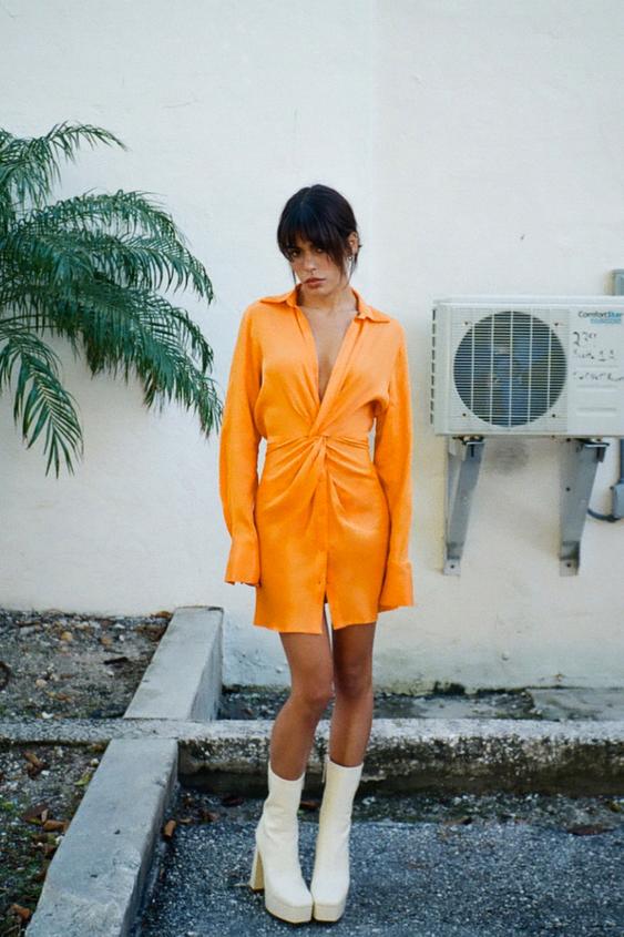 robe zara orange