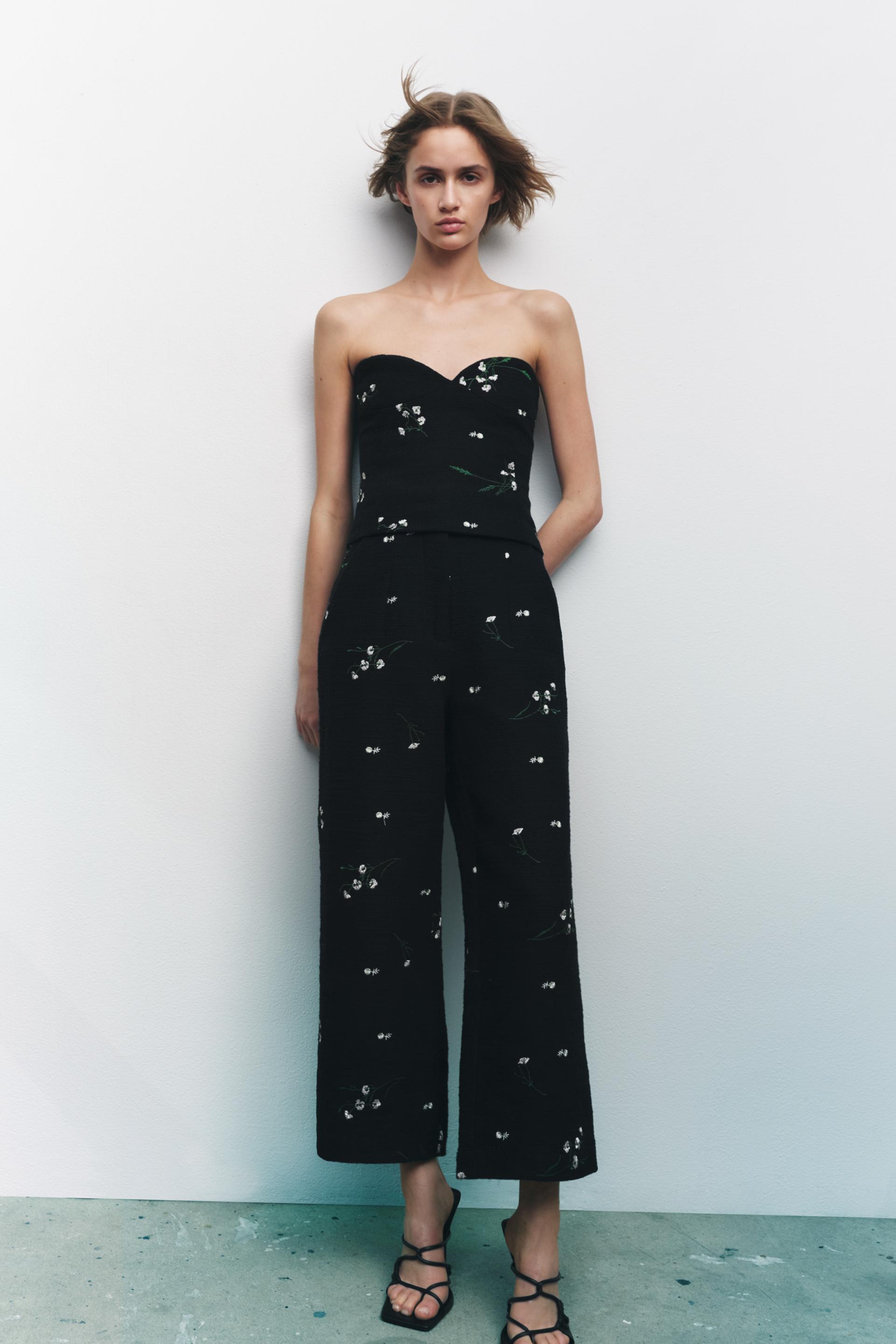PANTALONI STRUTTURATI RICAMATI - Nero | ZARA Italia / Italy