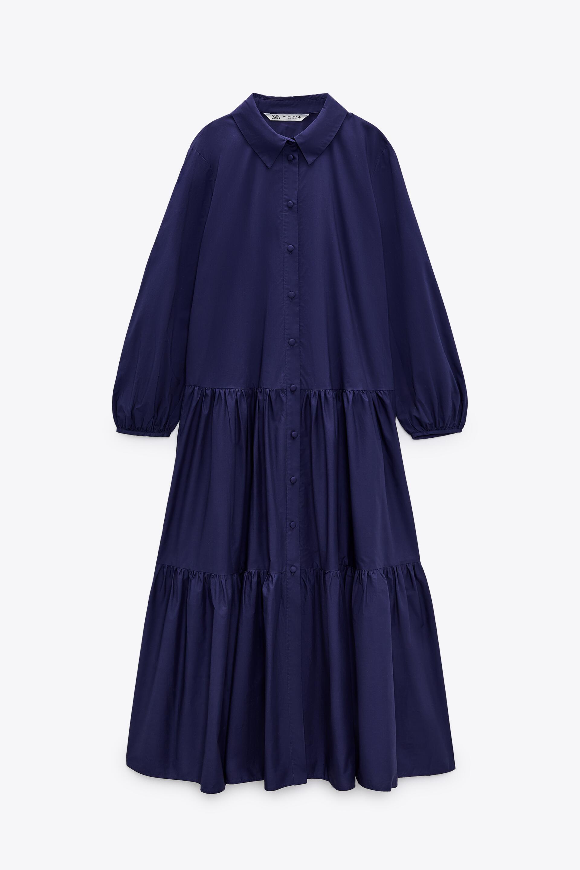 VESTIDO POPELÍN PANELES - Lila | ZARA Chile