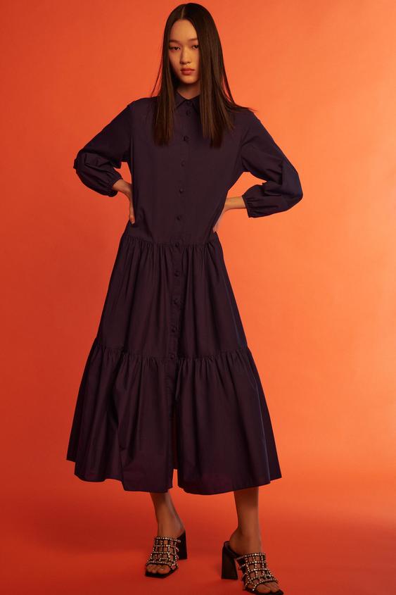 Zara poplin panelled dress Clearance