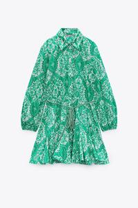 花柄ミニワンピース グリーン Zara Japan 日本 花柄ミニワンピース グリーン Zara Japan 日本