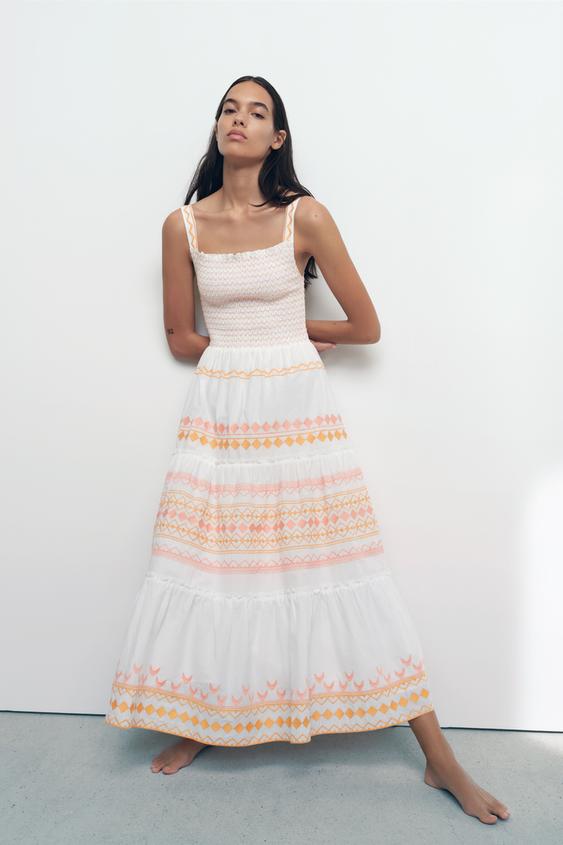 エンブロイダリー パネル ワンピース マルチカラ Zara Japan 日本 エンブロイダリー パネル ワンピース マルチカラ Zara Japan 日本