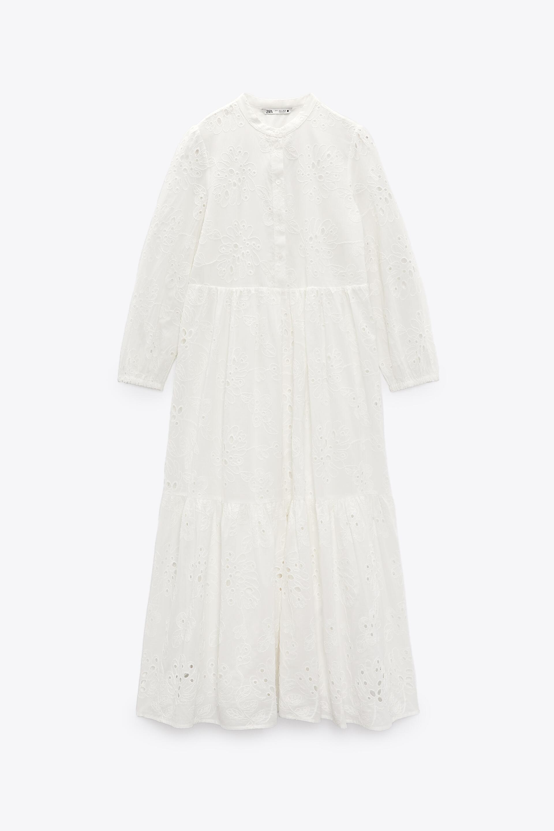 カットワーク刺繍ワンピース ホワイト Zara Japan 日本 カットワーク刺繍ワンピース ホワイト Zara Japan 日本