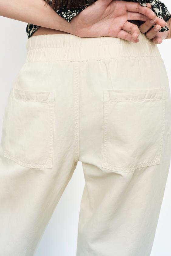 PANTALONI JOGGER MISTO LINO - Écru | ZARA Italia / Italy