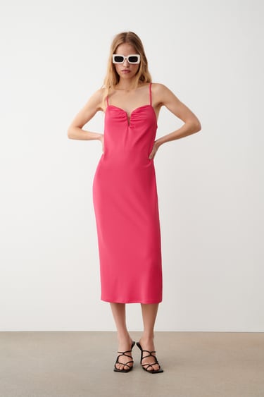 Image 0 of RUCHED SLIP DRESS from Zara