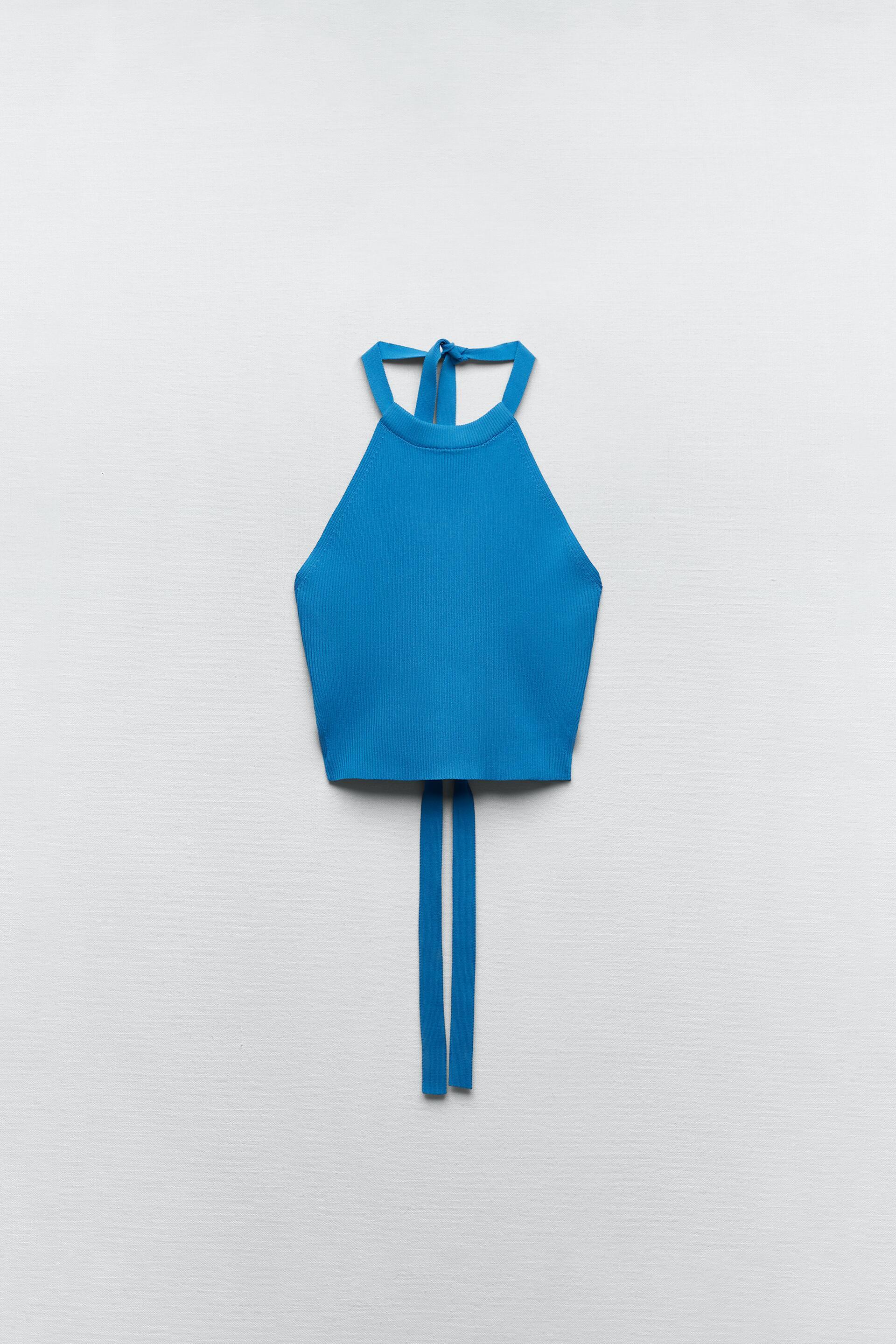 Halter knit top zara Clearance