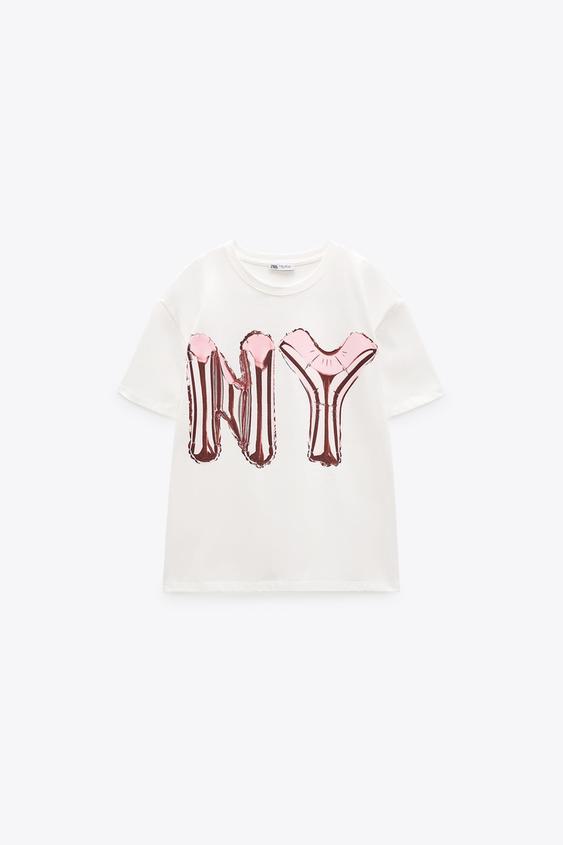 PRINTED NY T-SHIRT - White | ZARA Australia