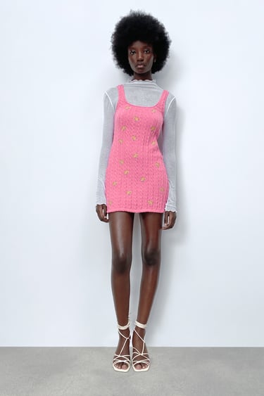 Image 0 of CABLE-KNIT FLOWER DRESS from Zara