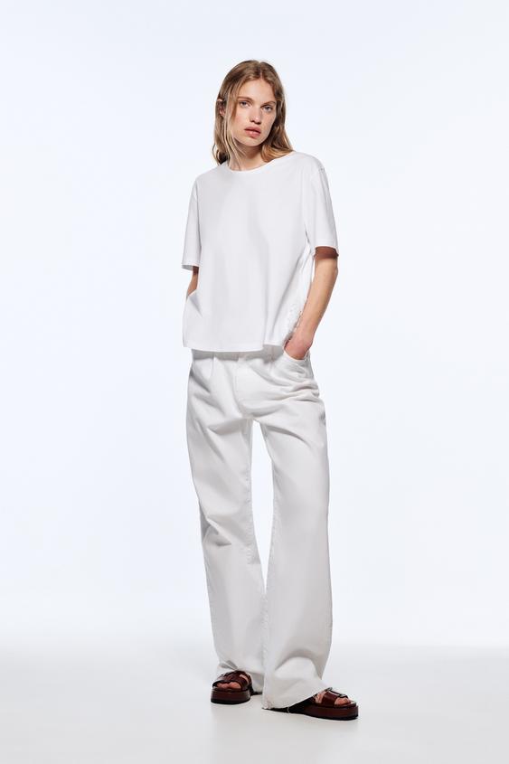 CAMISETA COMBINADA CROCHET - Blanco | ZARA España