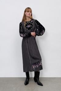 エンブロイダリー セミシースルー ワンピース ブラック Zara Japan 日本 エンブロイダリー セミシースルー ワンピース ブラック Zara Japan 日本