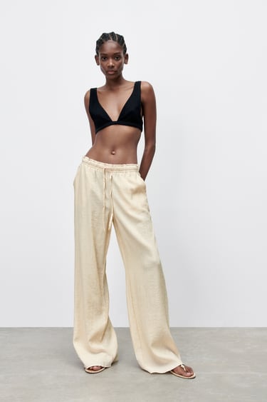 FULL LENGTH TEXTURED TROUSERS