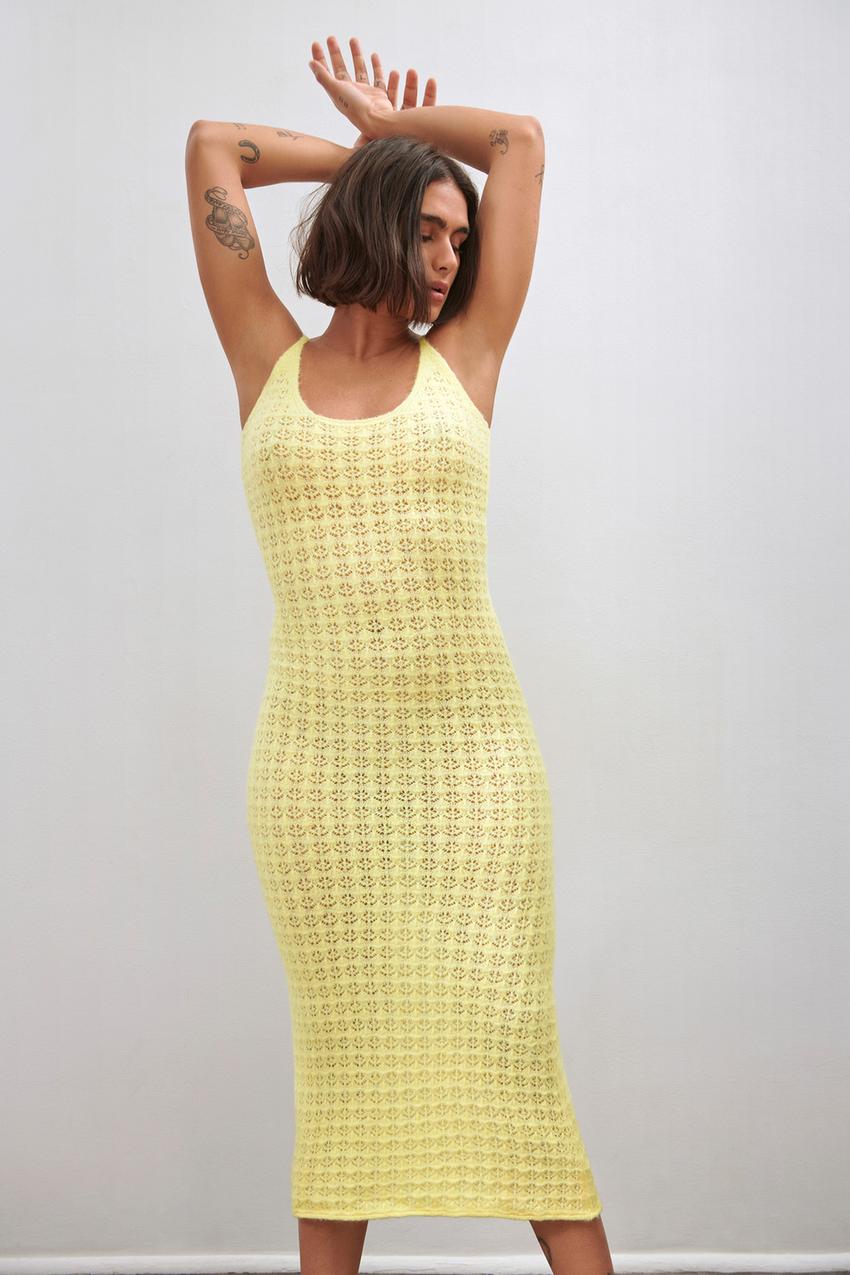 Zara knit yellow dress Clearance
