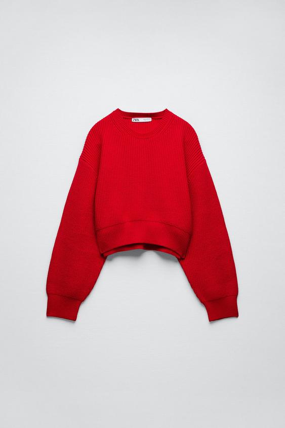 Εικόνα 4 του ΠΛΕΚΤΗ ΜΠΛΟΥΖΑ ΜΕ ΠΕΣΜΕΝΟ ΩΜΟ από Zara