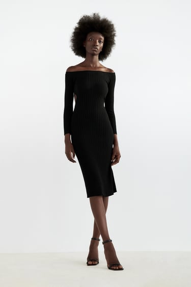 RIBBED CUT-OUT DRESS