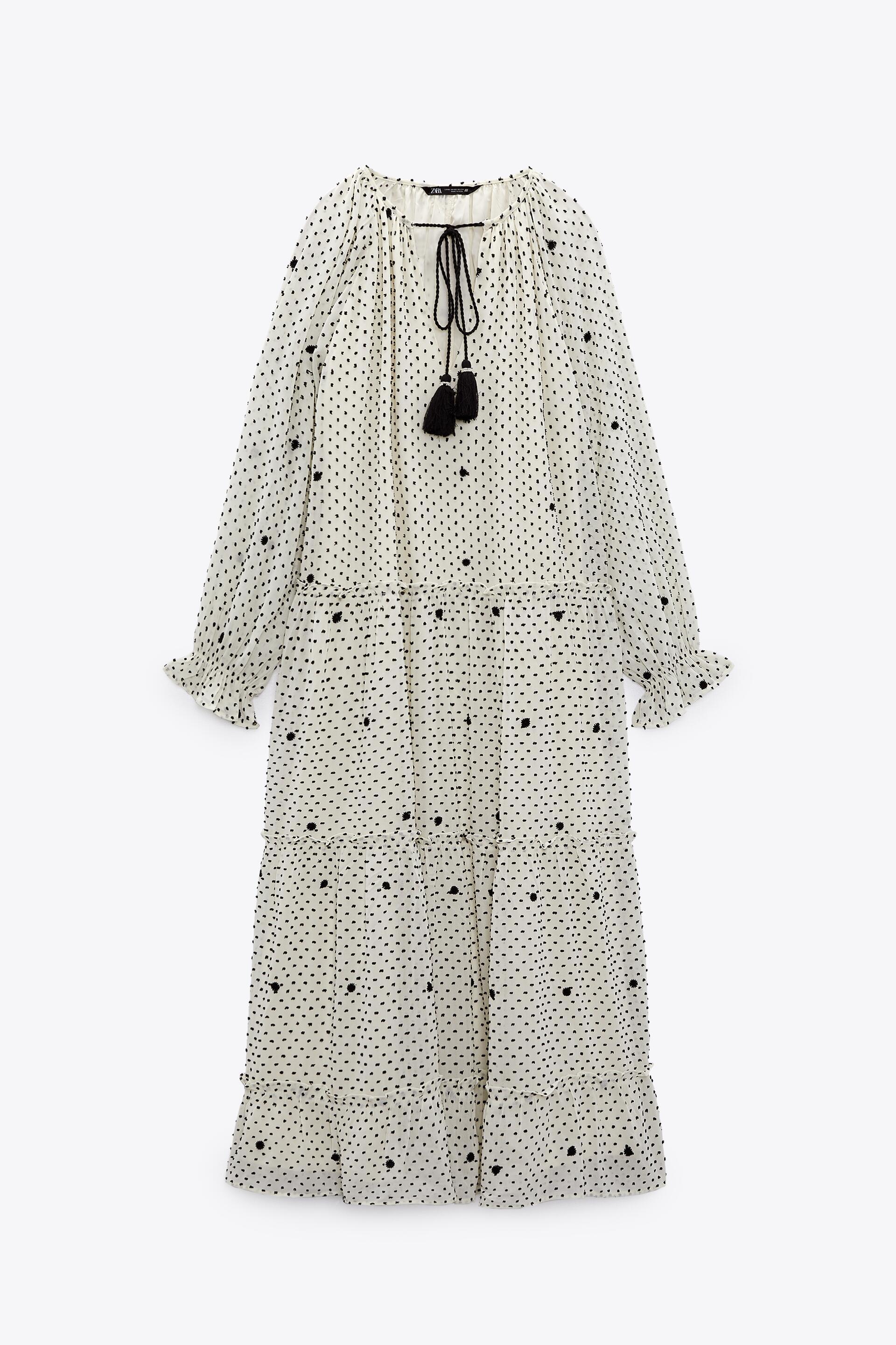 オーバーサイズドットメッシュ ワンピース エクリュ ブラック Zara Japan 日本 オーバーサイズドットメッシュ ワンピース エクリュ ブラック Zara Japan 日本