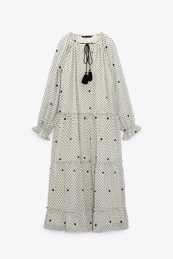 オーバーサイズドットメッシュ ワンピース エクリュ ブラック Zara Japan 日本 オーバーサイズドットメッシュ ワンピース エクリュ ブラック Zara Japan 日本