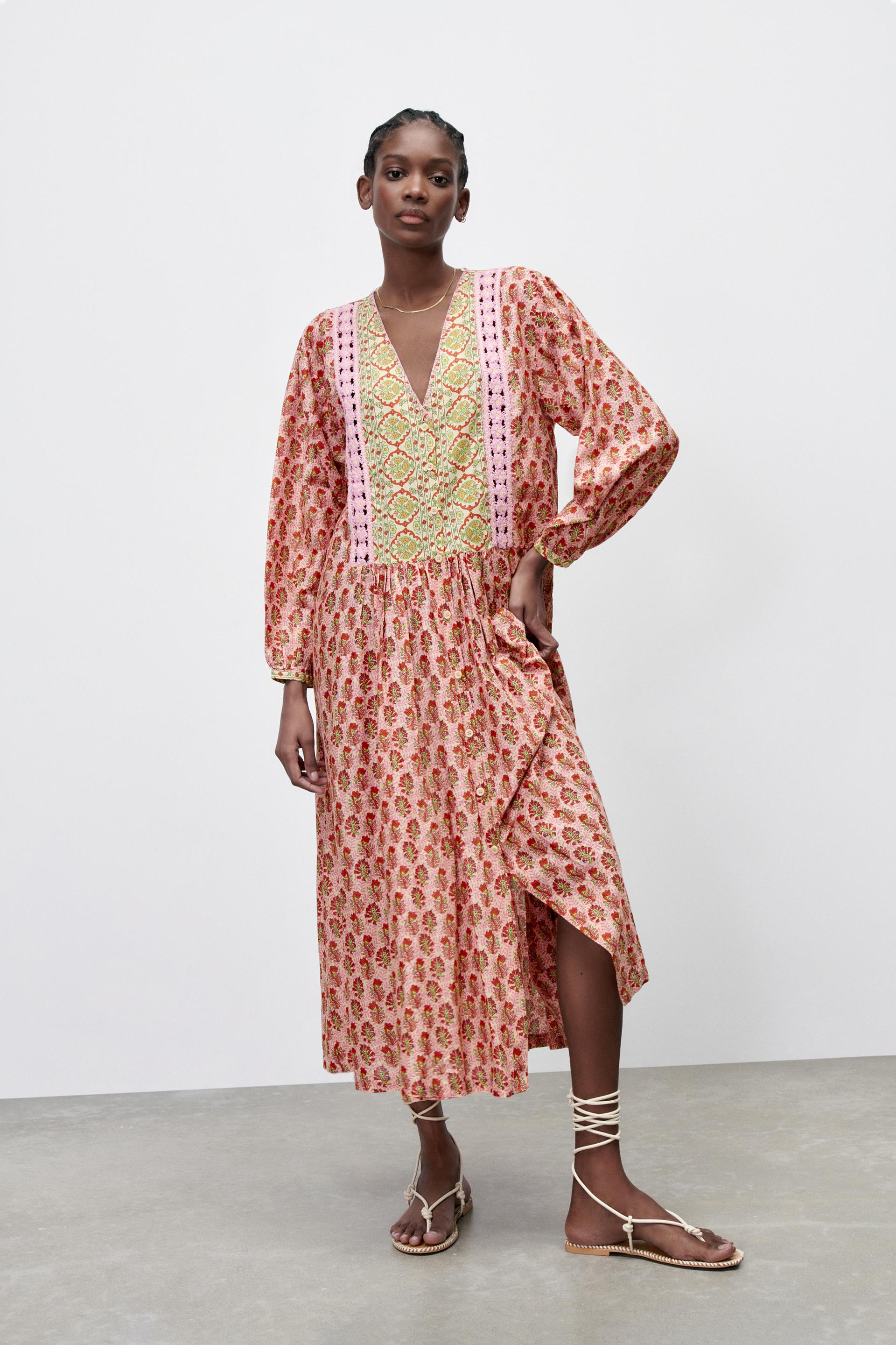 Zara pink crochet dress Clearance