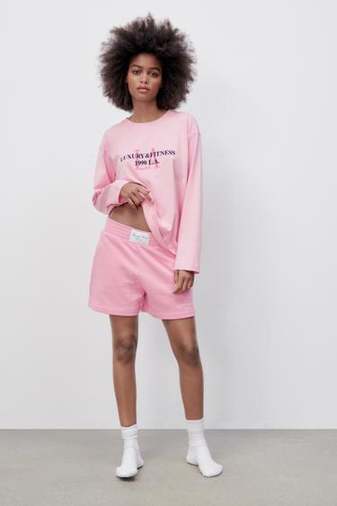 zara pink shorts