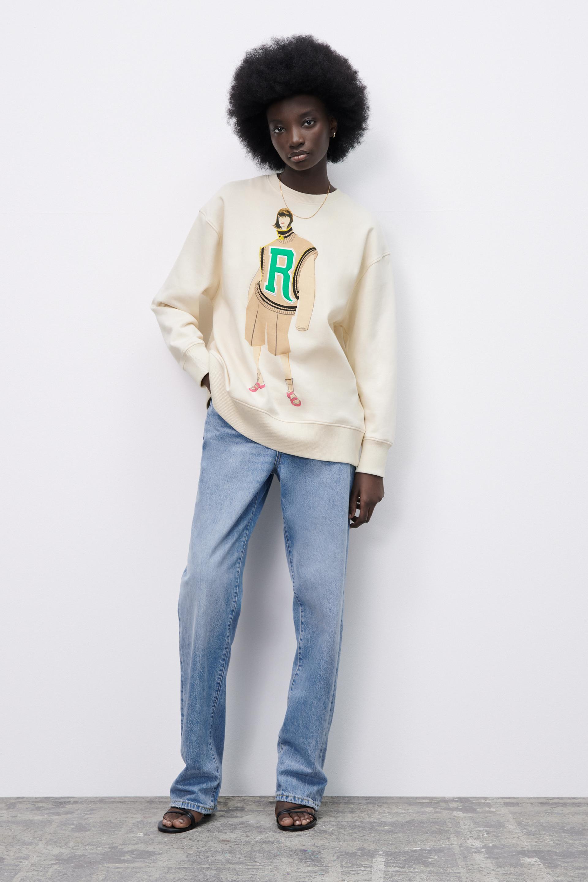 SUDADERA RIB CHICA - Verde medio | ZARA España