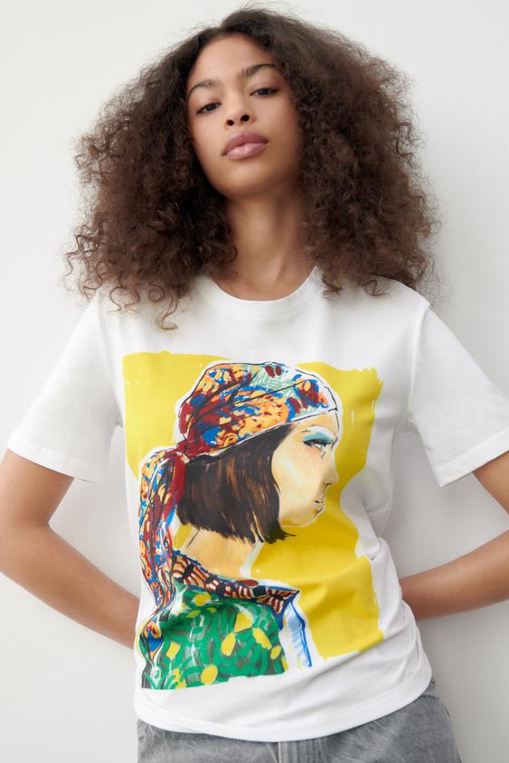 CAMISETA ESTAMPADO CHICA - Blanco | ZARA España
