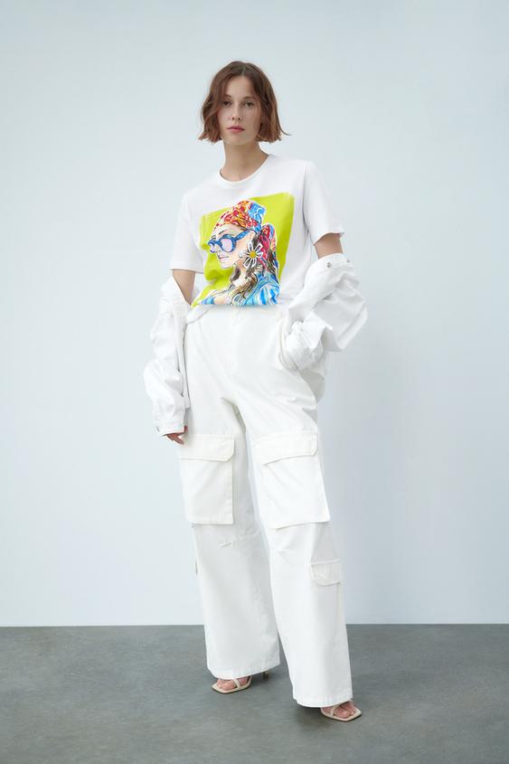GIRL PRINT T-SHIRT - White | ZARA 