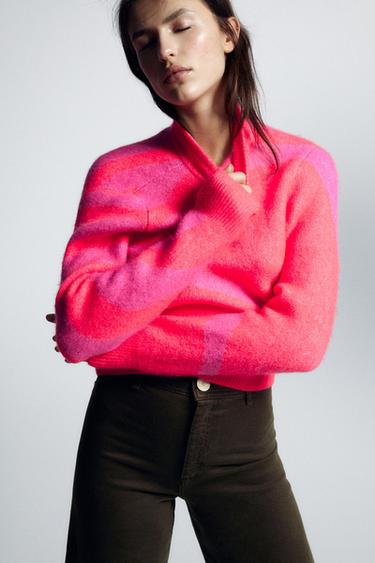 pull rose femme zara