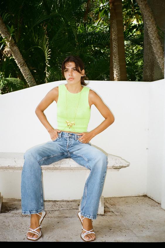 TOP IN MAGLIA SOTTILE - Lime fosforescente | ZARA Italia / Italy