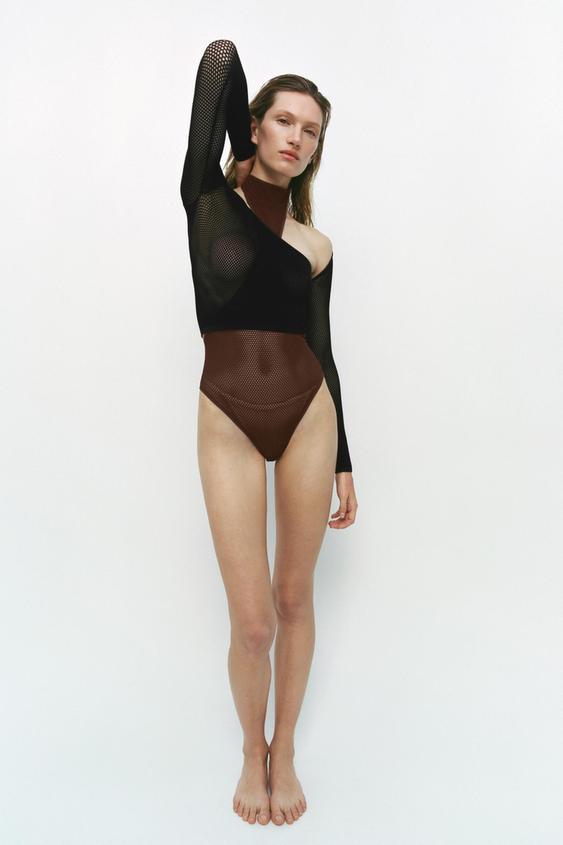 Zara Brown Lace Bodysuit 21年最新海外 Zara Brown Lace Bodysuit 21年最新海外