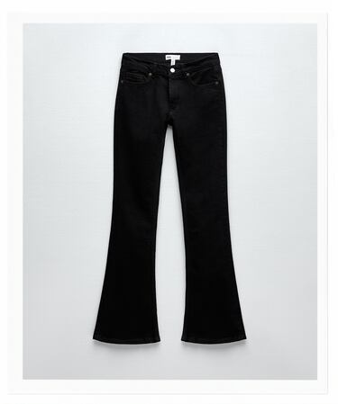 Womens Ex-Zara Trousers Spandex Stretch Dark Black Wash Denim Ladies Jeans 8-16 