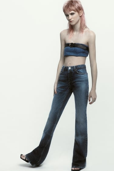 LOW RISE FLARED JEANS