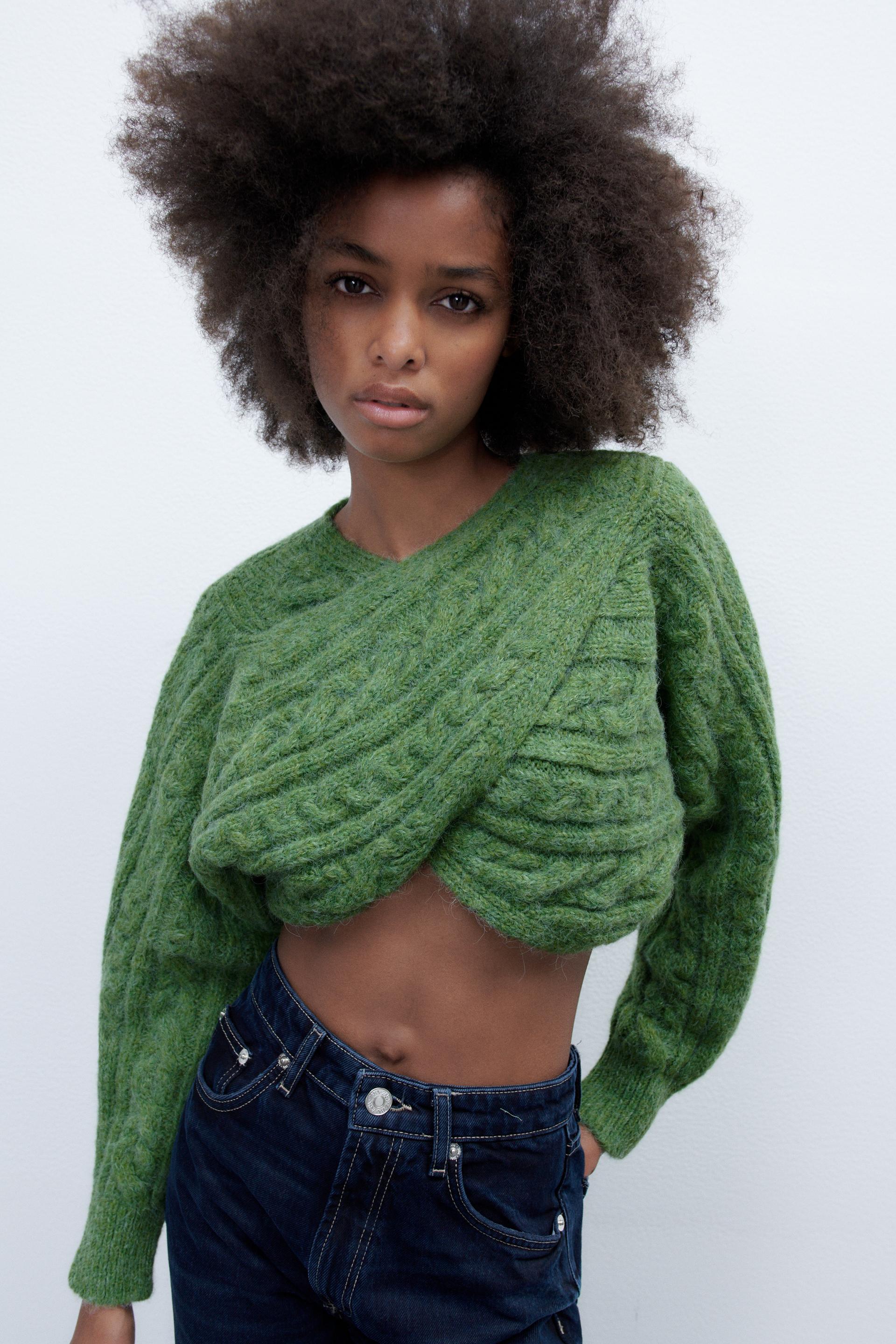 MANICOTTI IN MAGLIA A TRECCE - Verde | ZARA Italia / Italy