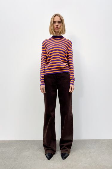 STRIPED WOOL AND CASHMERE SWEATER