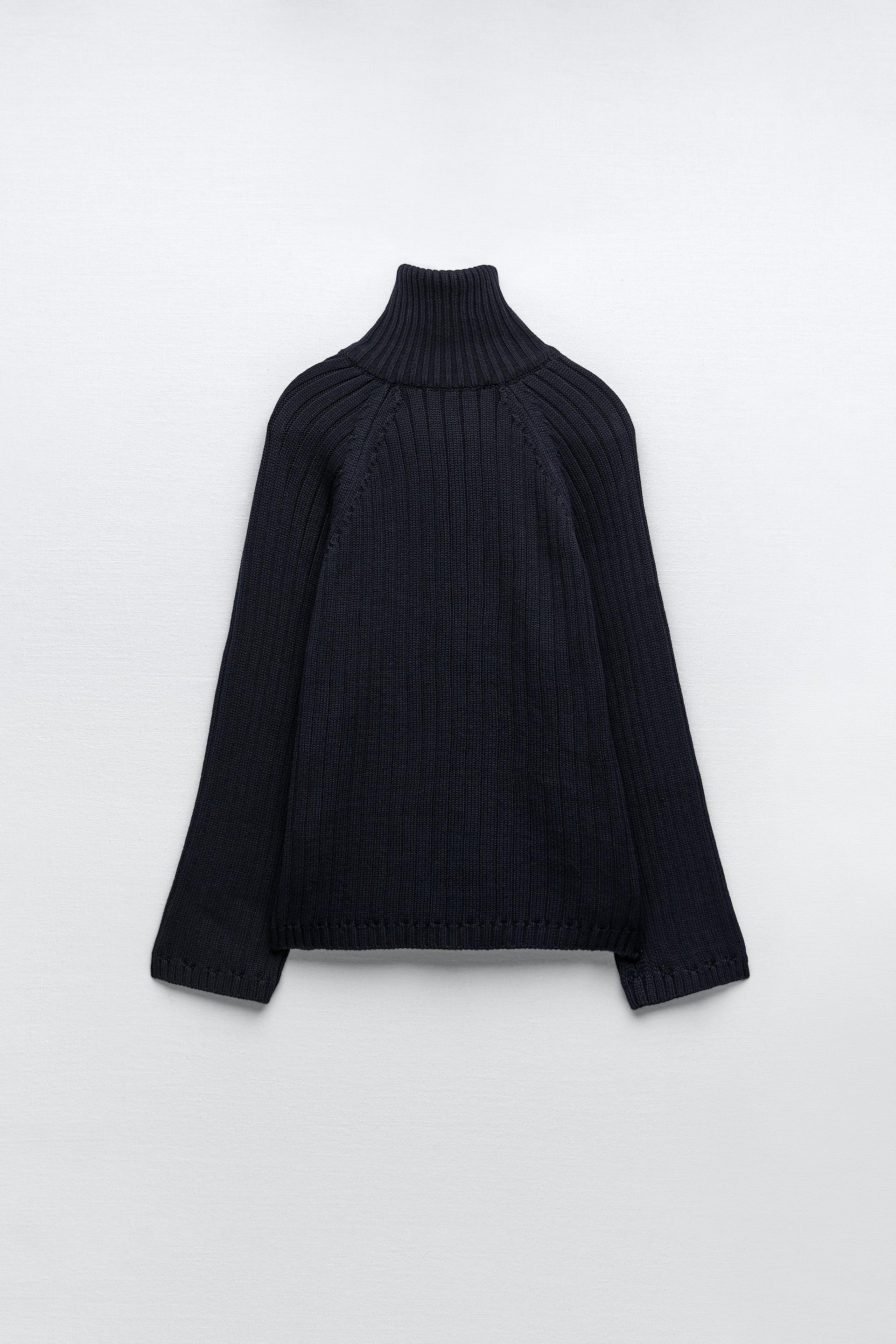 zara zip knit sweater