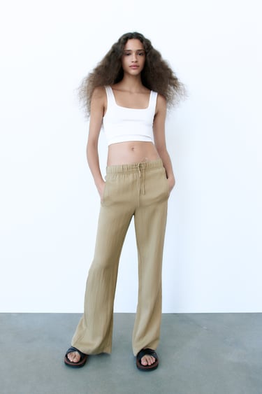 VENTED STRAIGHT-LEG TROUSERS