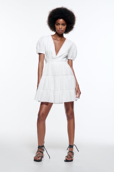 Image 0 of LACE TRIM DRESS from Zara