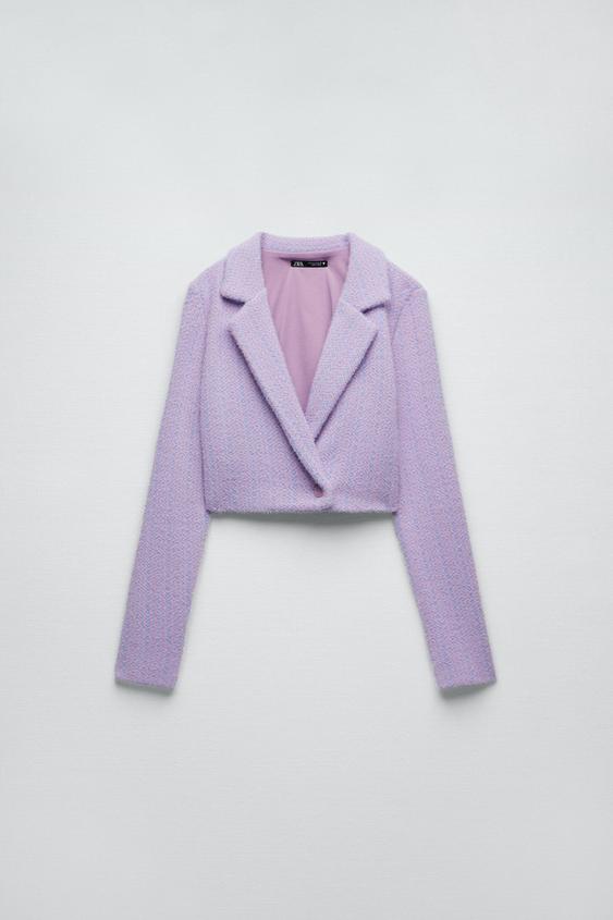 フェイクファー付きトップス ブルー Zara Japan 日本 フェイクファー付きトップス ブルー Zara Japan 日本