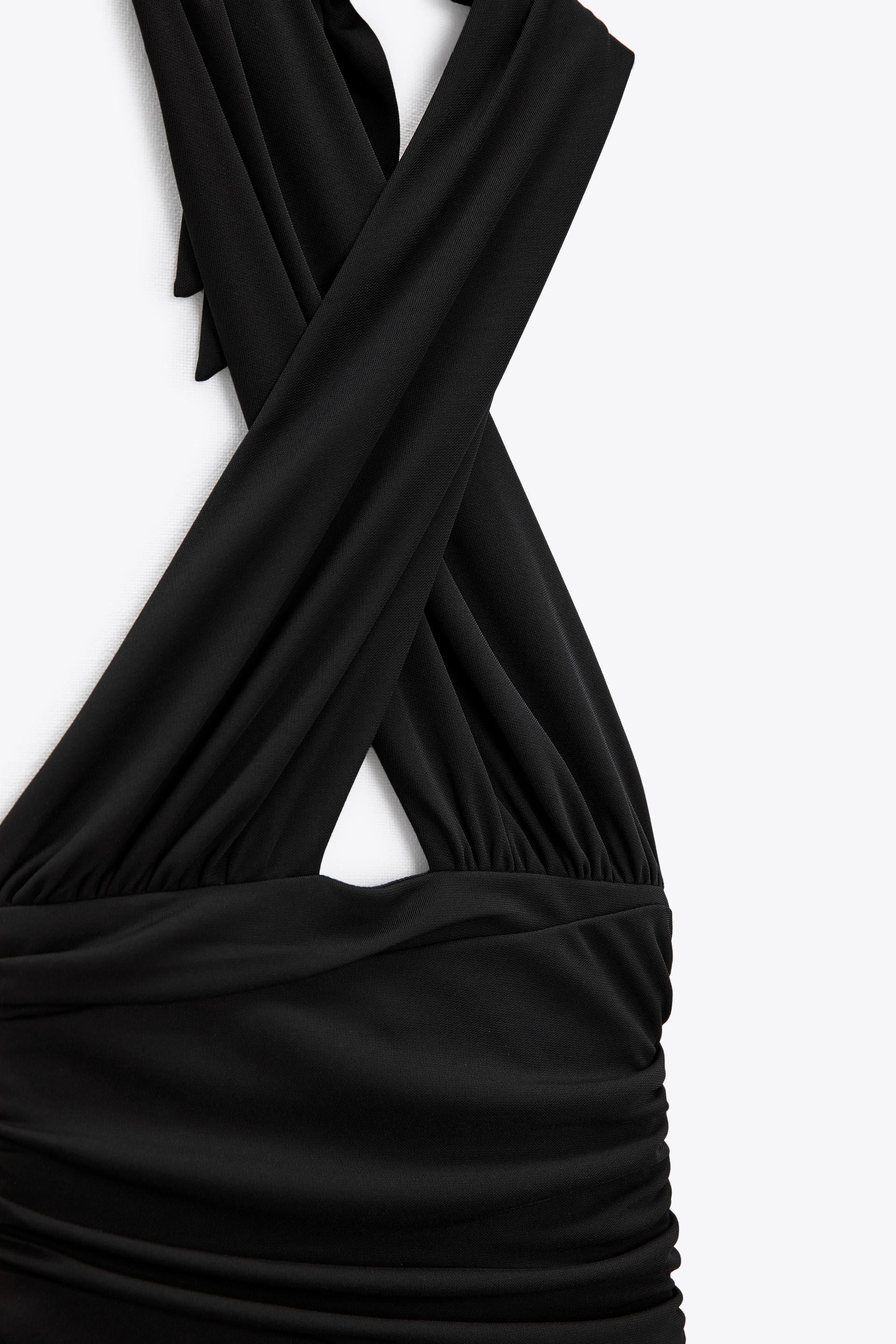 VESTIDO DRAPEADO VOLUMEN - Negro | ZARA España