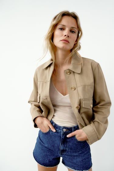 COTTON JACKET WITH GOLDEN BUTTONS